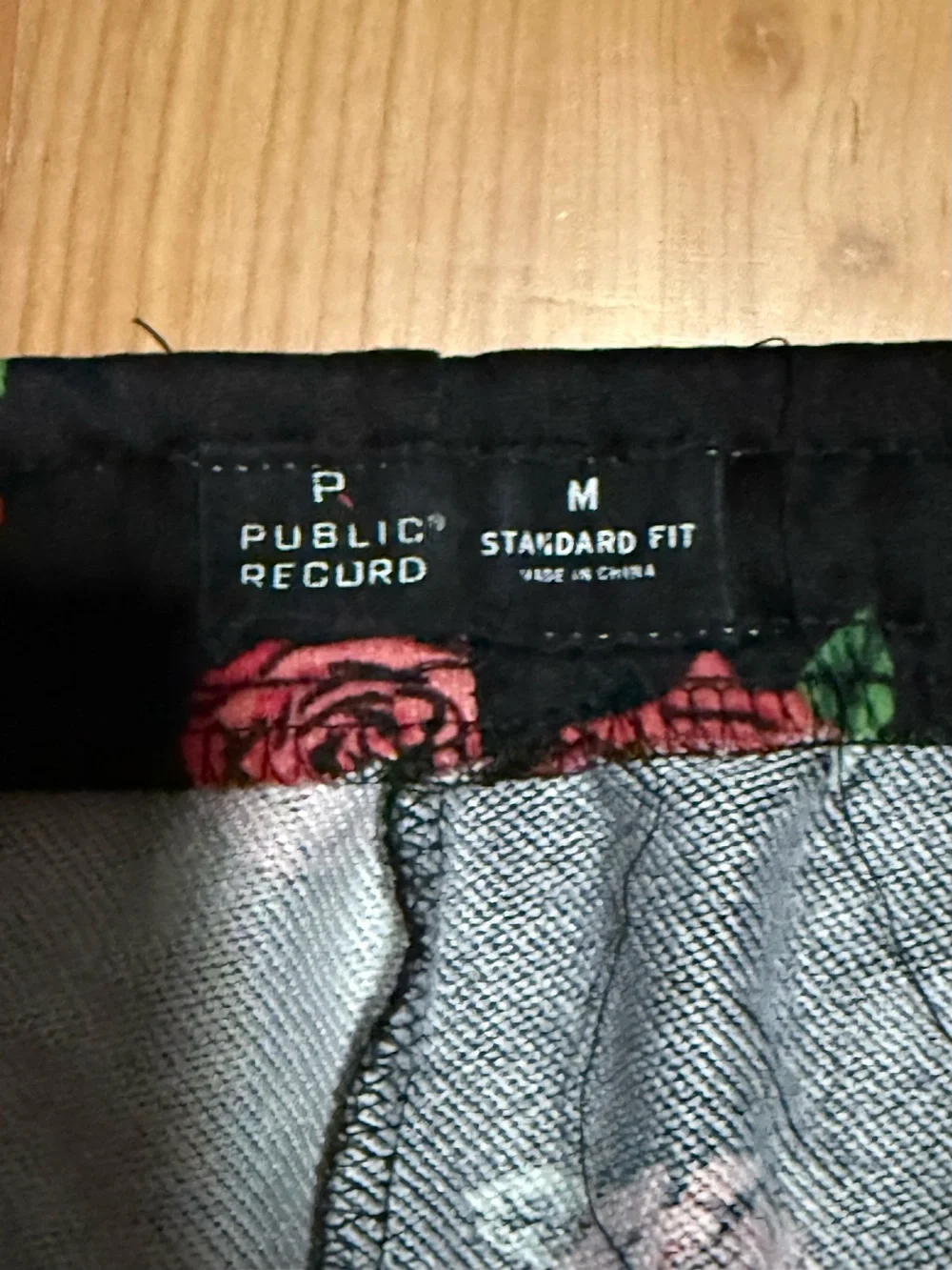 Men's Black Athletic Shorts with Red Rose Print